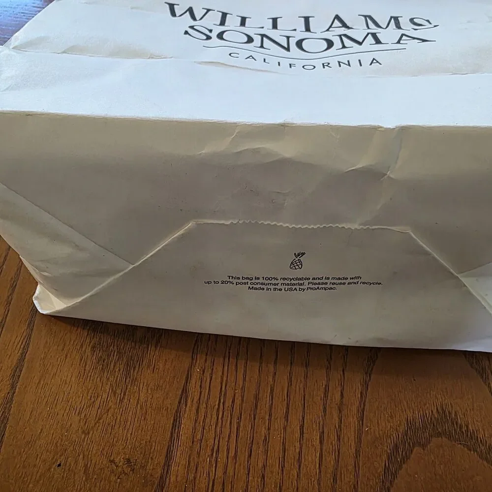 Williams Sonoma Paper Shopping Gift Bag